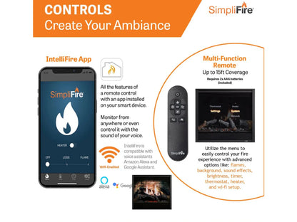 SimpliFire Inception 36" Built-in Electric Fireplace