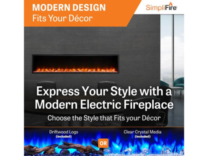SimpliFire Scion 78" Linear Electric Built-In Fireplace