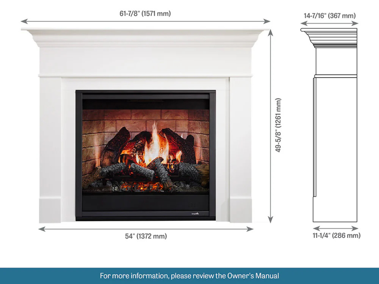 SimpliFire Wescott Mantel for Inception Electric Fireplace