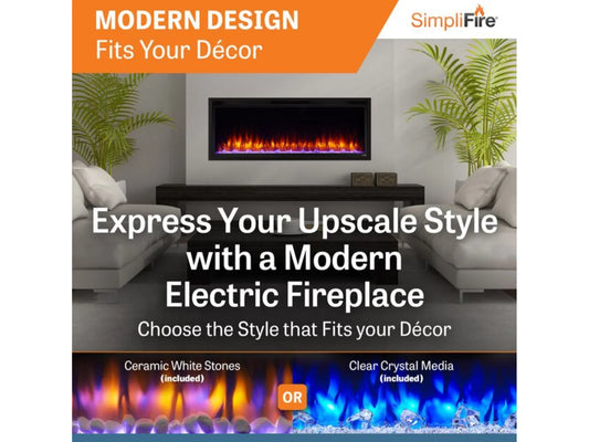 SimpliFire Allusion Platinum 50" Linear Electric Fireplace