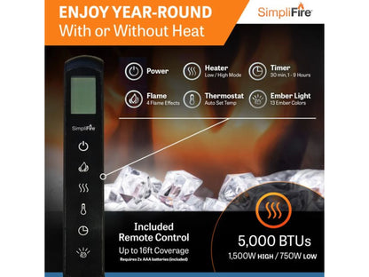 SimpliFire Allusion Platinum 50" Linear Electric Fireplace