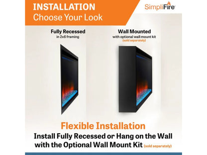 SimpliFire Allusion Platinum 60" Linear Electric Fireplace