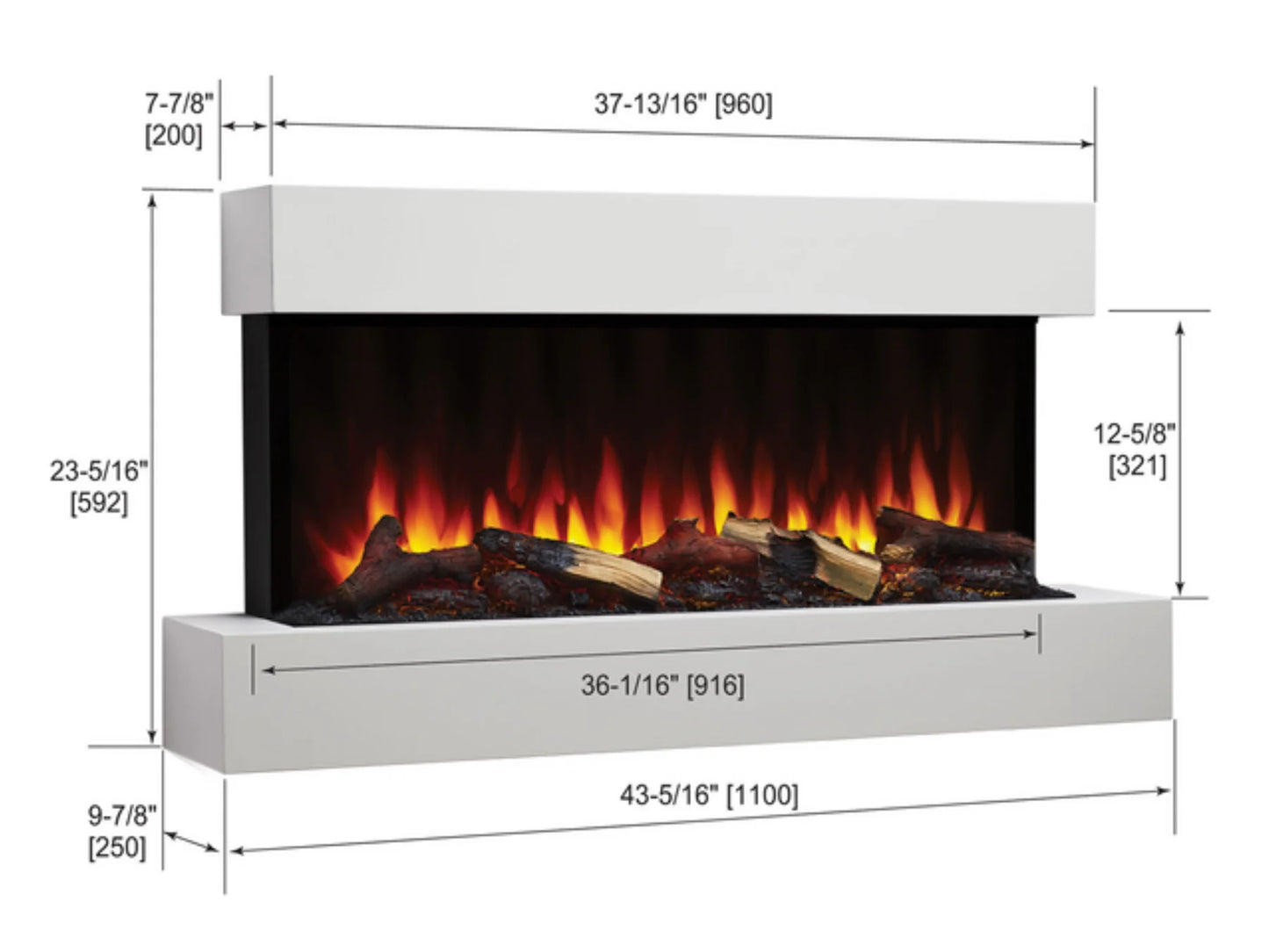 SimpliFire 60" Floating Mantel Kit for Format Fireplaces
