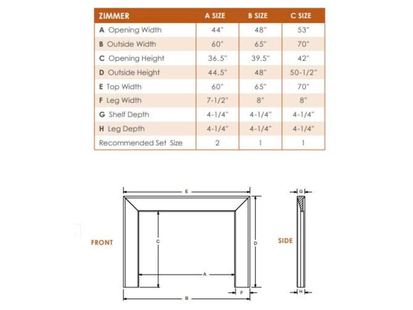 SimpliFire Zimmer Mantel Primed MDF