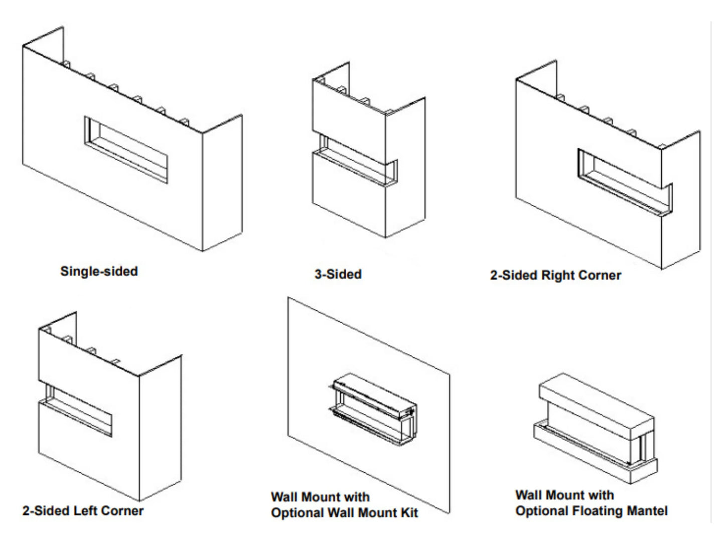 SimpliFire Floating Mantel Kit for 55" Scion Trinity