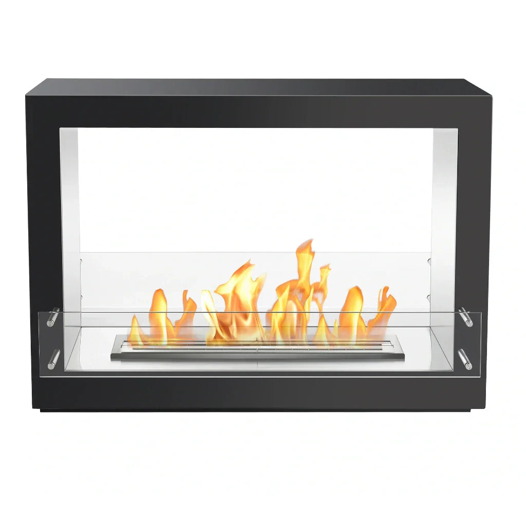 The Bio Flame Rogue 2.0 Double Sided 36" Black Ethanol Fireplace