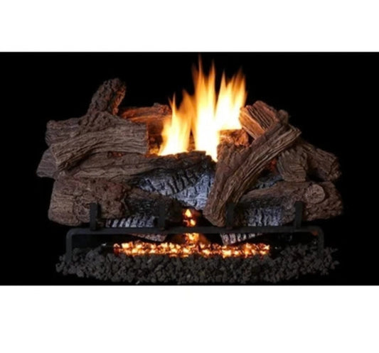 Superior Triple-Flame 18" Gas Log Burner with Electronic Ignition & Ember Bed