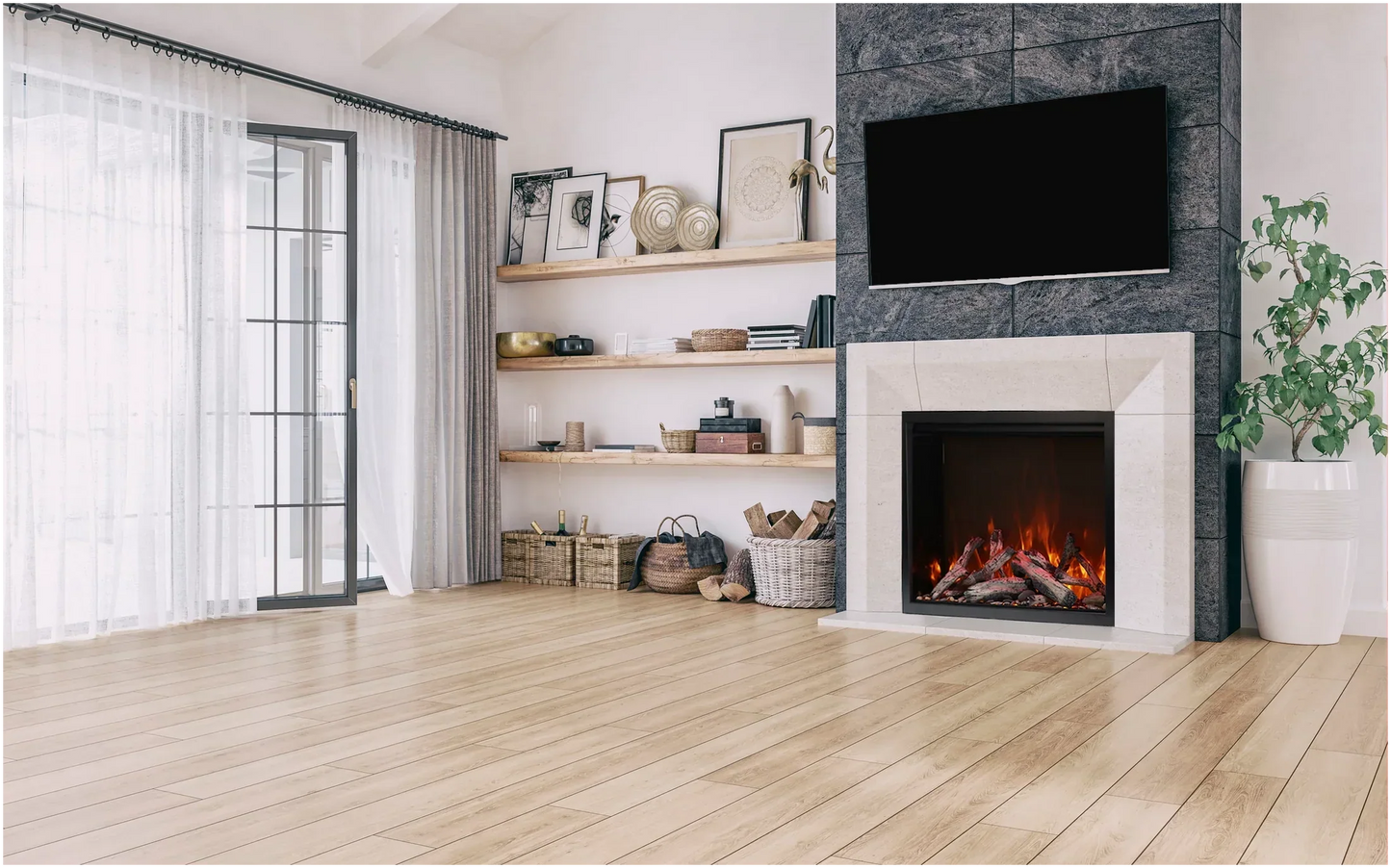 Traditional Lumina 48" Indoor Outdoor Smart Electric fireplaceInsert