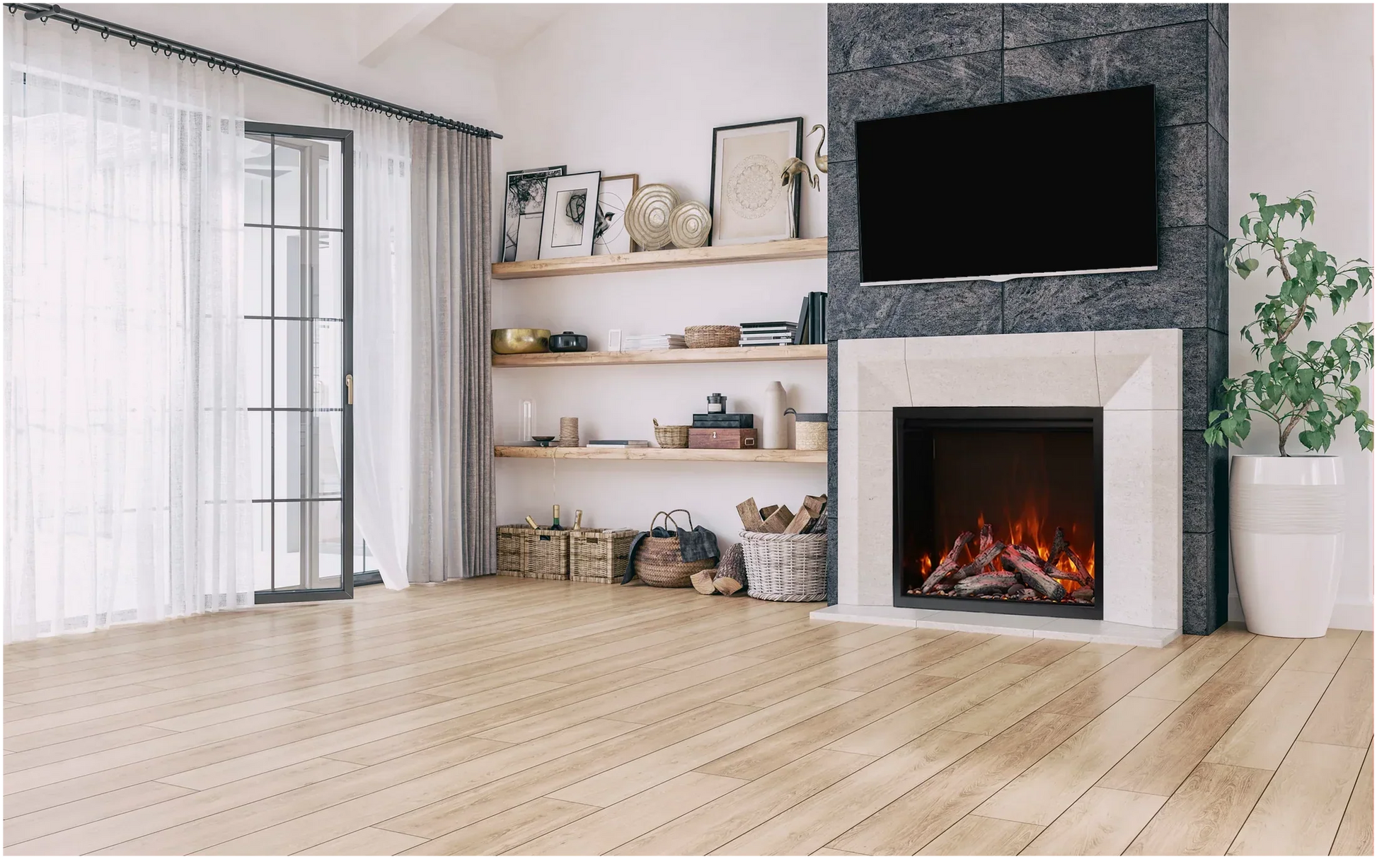 Traditional Lumina 44" Indoor Outdoor Smart Electric fireplaceInsert