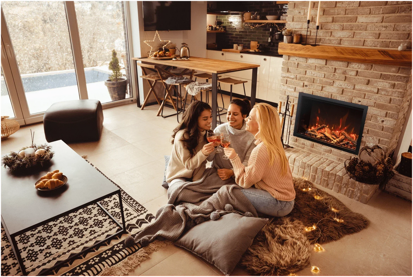 Bespoke 30" Smart Indoor/Outdoor Electric Fireplace Insert