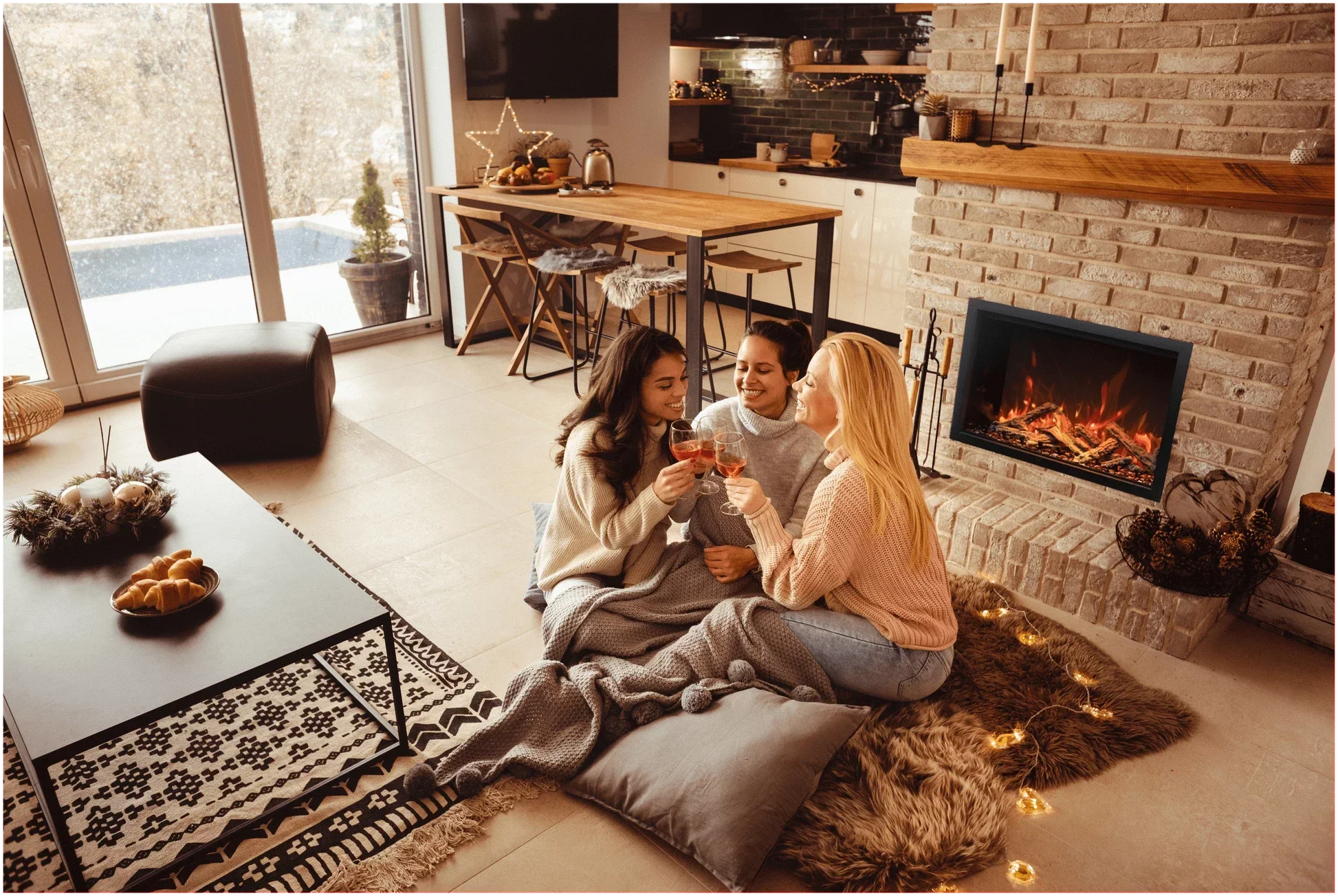 Bespoke 30" Smart Indoor/Outdoor Electric Fireplace Insert