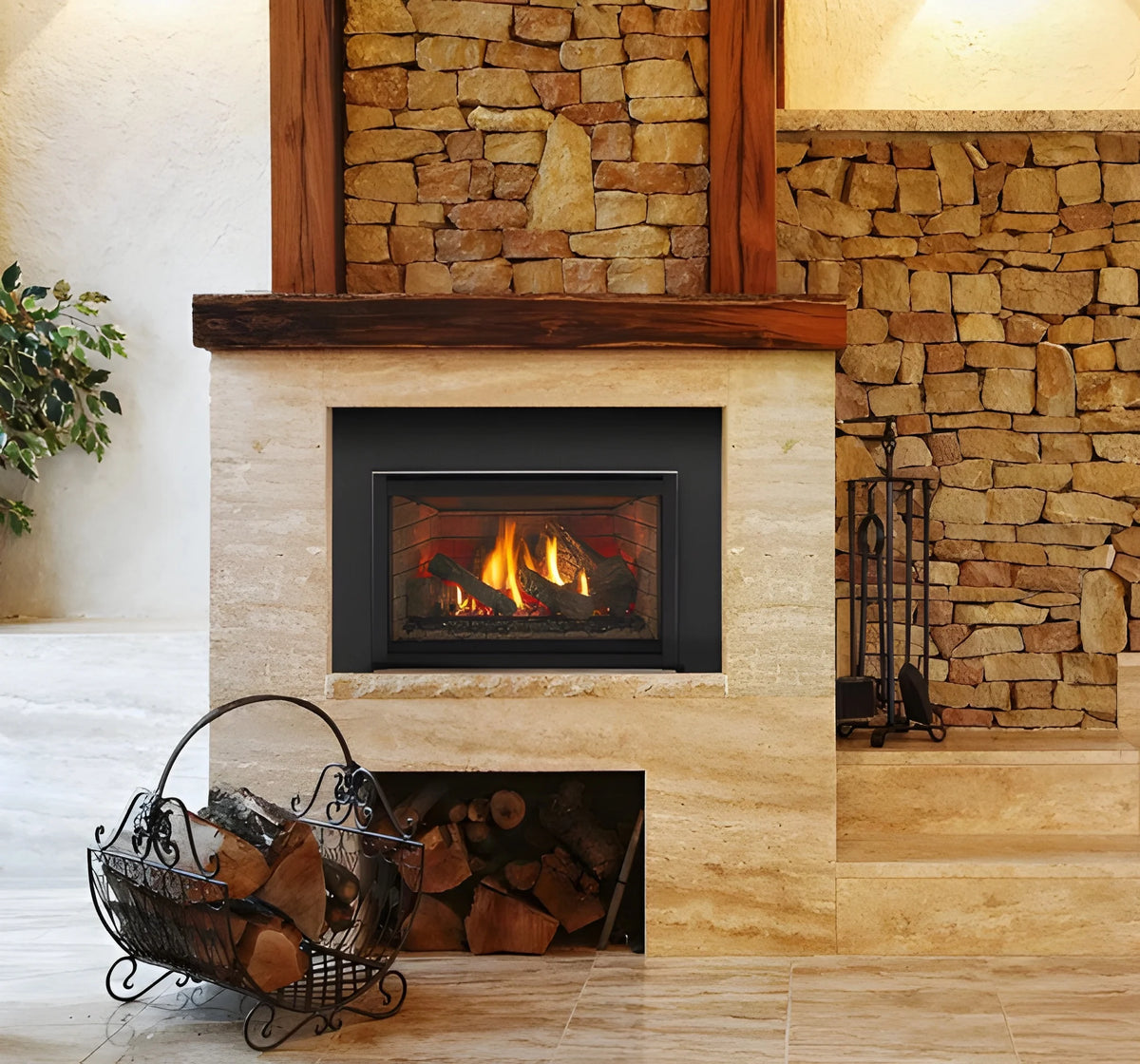 Majestic Trilliant Large 35" Traditional Direct Vent Propane Gas Fireplace Insert with IntelliFire Touch Ignition System
