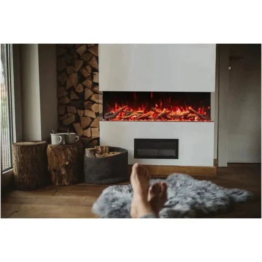 Amantii Tru View Bespoke 85" Indoor Outdoor 3 Sided Electric Fireplace | TRV-85-BESPOKE