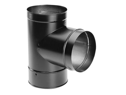 DuraVent 10" Diameter DuraBlack Single Wall Tee w/ Clean Out Cap
