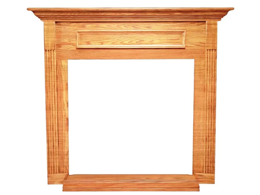 Empire White Mountain Hearth 36" Standard Cabinet Mantel With Base in Oak Finish