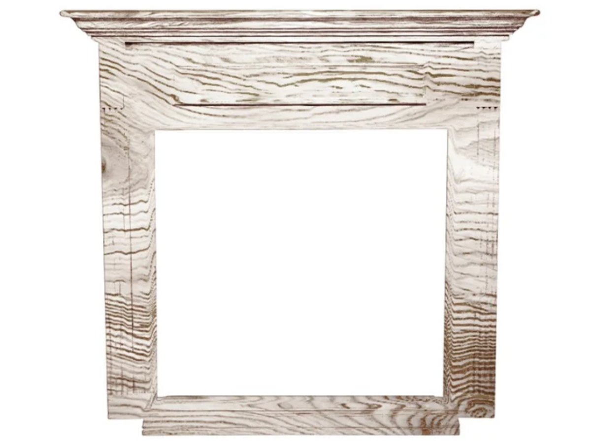 Empire Hearth 36" Corner Cabinet Mantel With Base in Unfinished Hardwood Finish