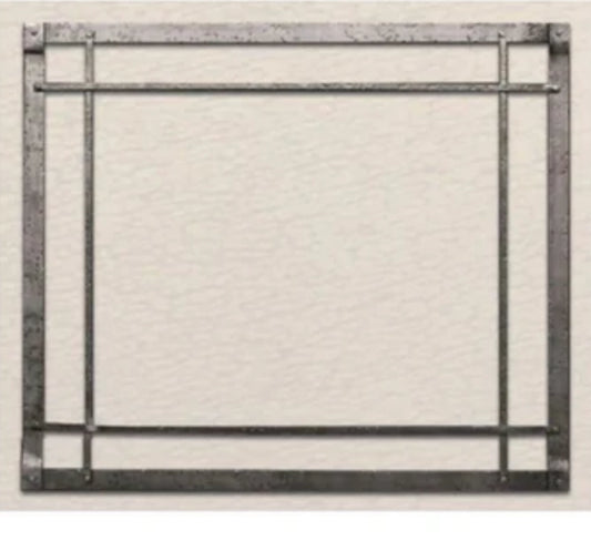 Empire White Mountain Hearth Decorative Forged Iron Front in Hammered Pewter for 60" Mckinley Linear Direct Vent Fireplace