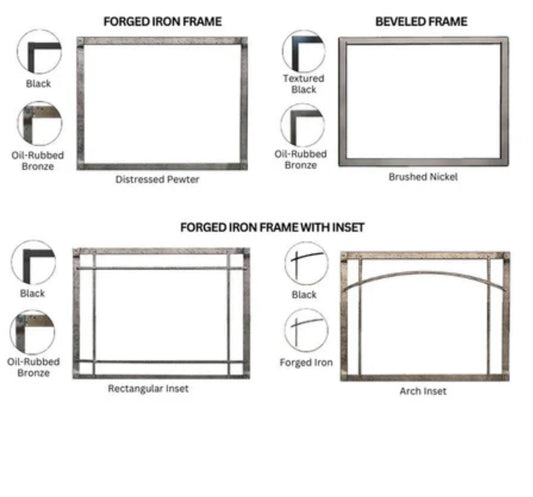 Empire White Mountain Hearth Distressed Pewter Forged Iron Frame for 35" Rushmore Direct Vent Fireplace