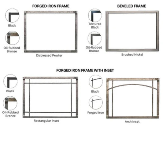 Empire White Mountain Hearth Distressed Pewter Forged Iron Frame for 30" Rushmore Direct Vent Fireplace