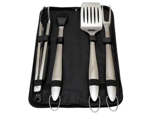 AOG 4-Piece Grill Tool Kit with Nylon Carry Case Essential Outdoor Cooking Set