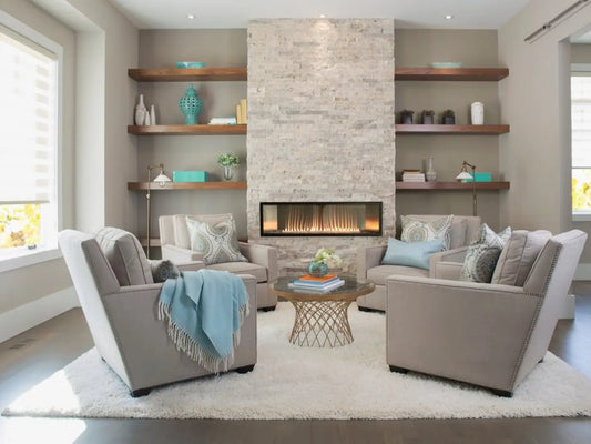 Empire White Mountain Hearth Boulevard 48" Vent Free Linear Gas Fireplace with Millivolt Control and On Off Remote