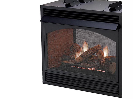 Empire White Mountain Hearth Vail 36" Vent Free See Through Premium Gas Fireplace with Millivolt Control and On/Off Switch