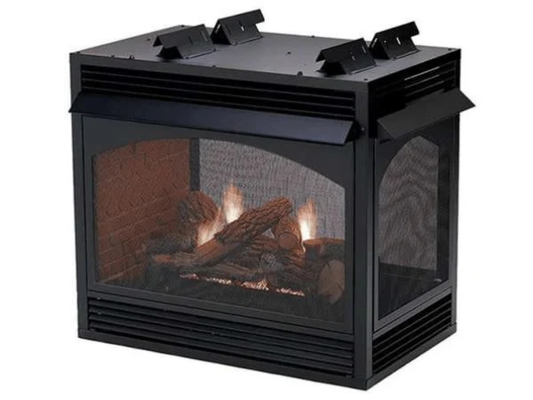Empire White Mountain Hearth Vail 36" Vent Free See Through Premium Gas Fireplace with Millivolt Control and On/Off Switch