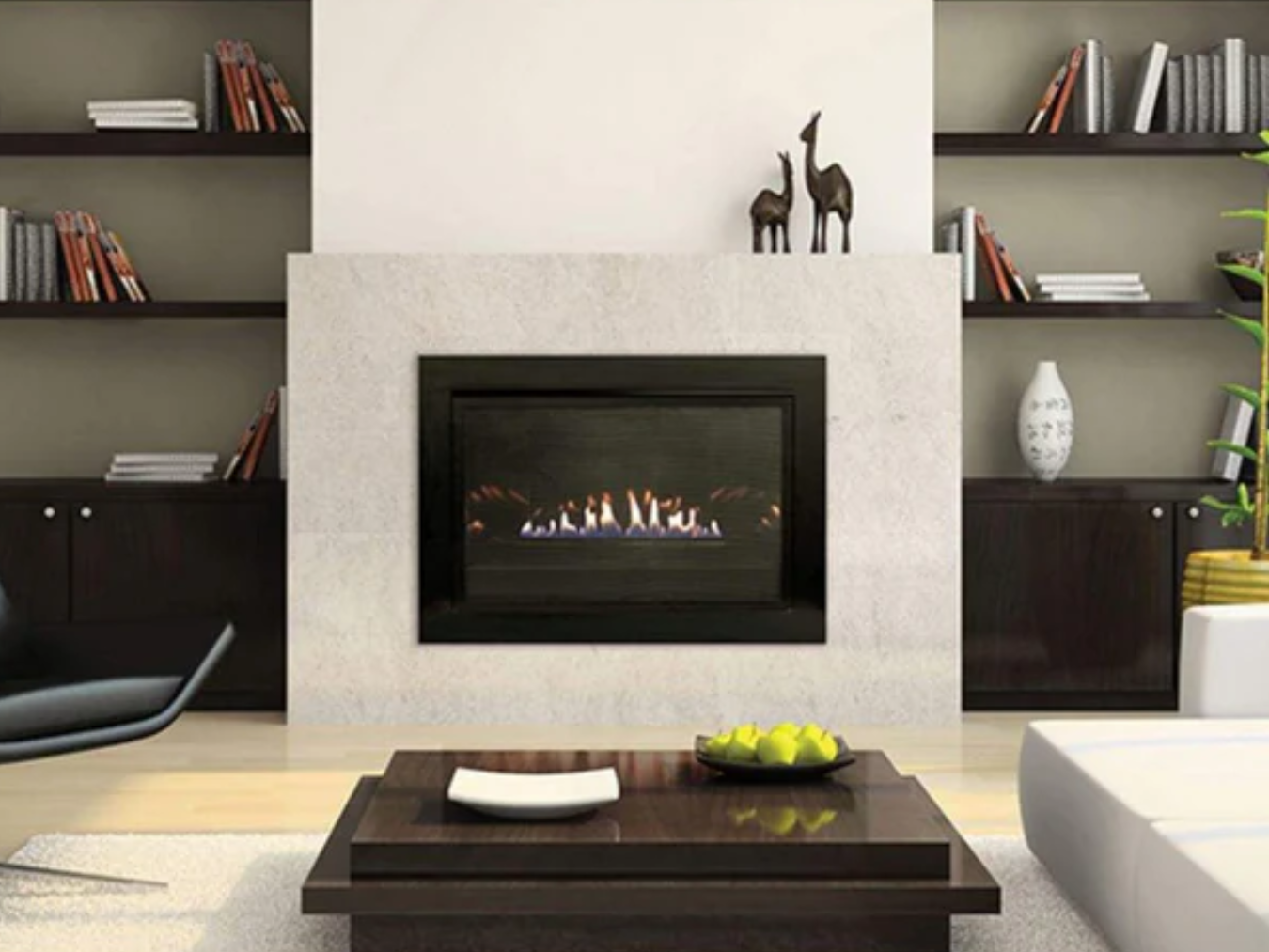 Empire White Mountain Hearth Loft 20" Vent Free Small Gas Fireplace Insert with Millivolt Control and On/Off Switch