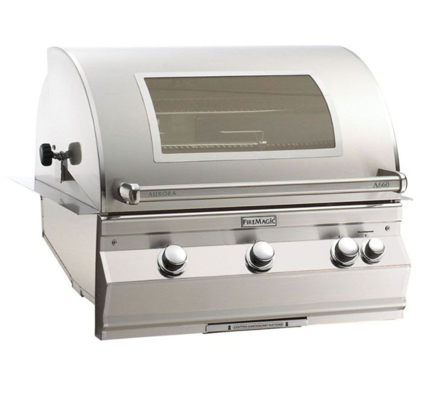 Fire Magic Aurora A660i 34" Built-In Natural Gas Grill with Rotisserie Kit, Analog Thermometer and Optional Magic View Window