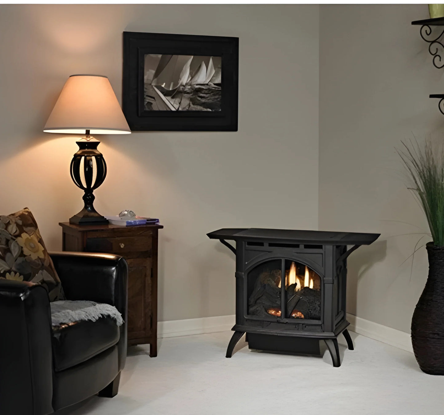 Empire Hearth Spirit Stoves Small Iron Cast and Millivolt Control with On/Off Switch