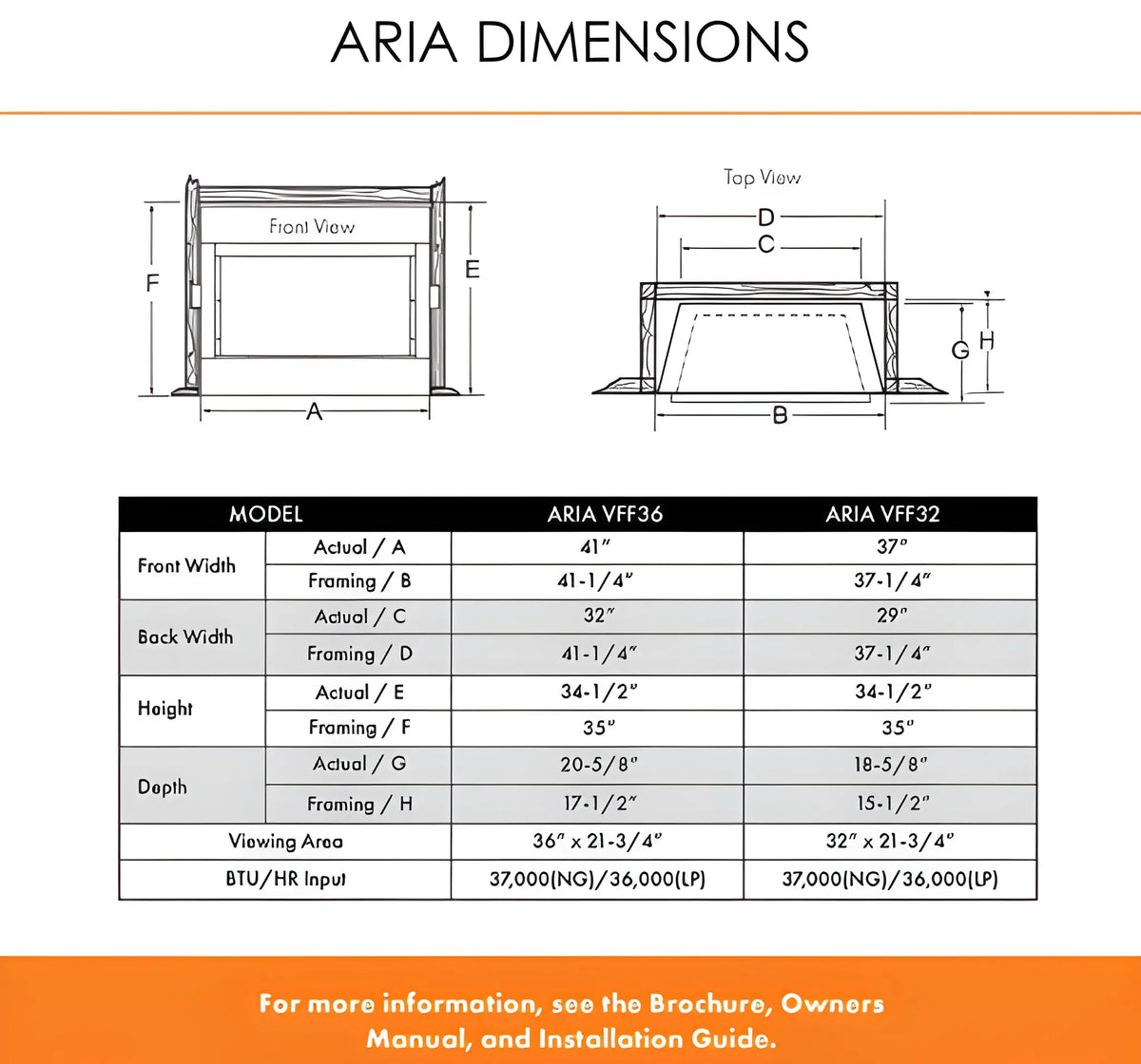 Monessen Aria 36" Traditional Vent Free Liquid Propane Fireplace with Millivolt Control