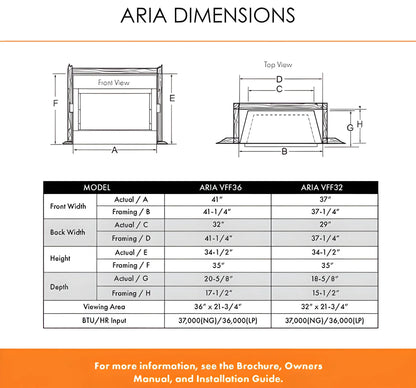 Monessen Aria 36" Traditional Vent Free Liquid Propane Fireplace with Millivolt Control