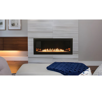 Empire White Mountain Hearth Boulevard 48" Vent Free See Through Linear Gas Fireplace with Intermittent Pilot and Thermostat Variable Remote Control