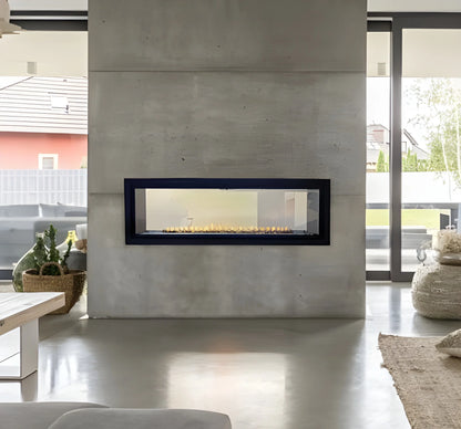 Empire White Mountain Hearth Boulevard 48" Vent Free See Through Linear Gas Fireplace with Intermittent Pilot and Thermostat Variable Remote Control