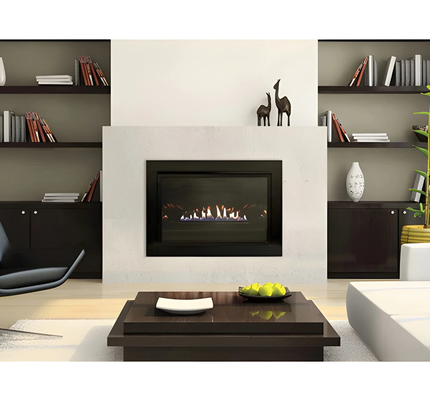 Empire White Mountain Hearth Loft 28" Vent Free Small Gas Fireplace Insert with IPI Control and On/Off Switch