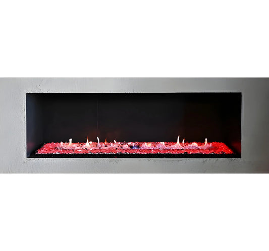 Grand Canyon Bedrock II Ventless Linear Built-In Natural Gas or Propane Glass Burner with Electronic Ignition
