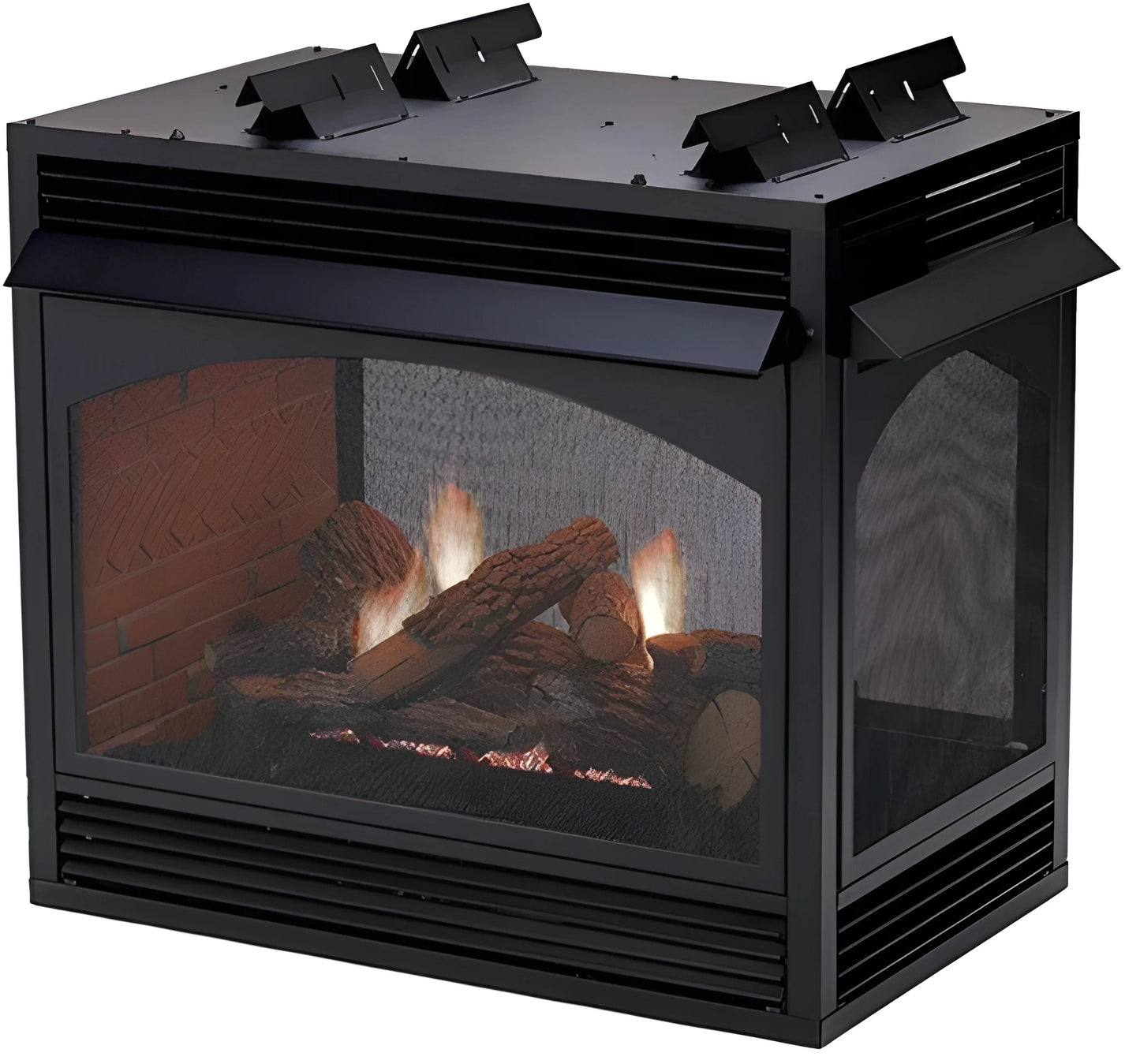 Empire White Mountain Hearth Vail 36" Vent Free See Through Premium Gas Fireplace with Millivolt Control and On/Off Switch