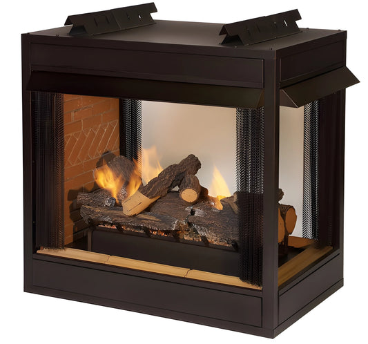 Empire Hearth Breckenridge 36" Louvered Front Vent Free Peninsula Premium Firebox