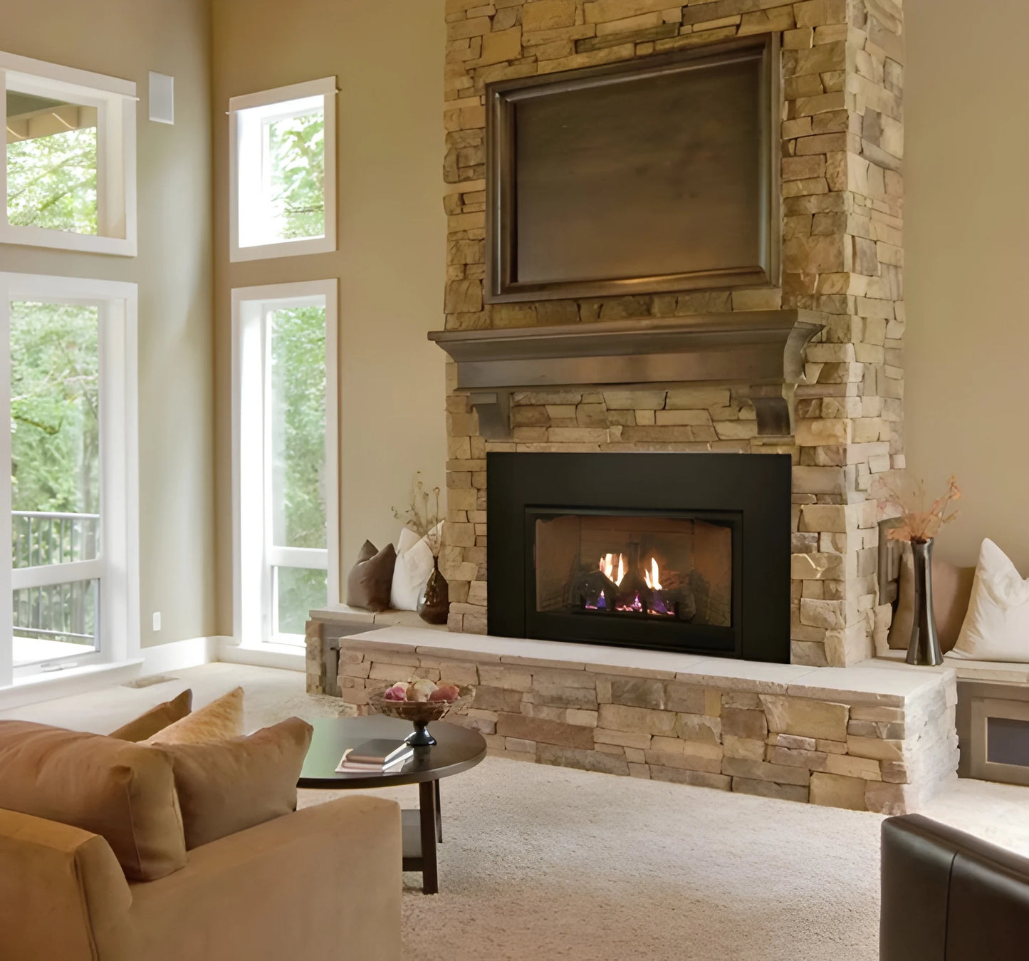 Empire White Mountain Hearth Innsbrook 27" Vent Free Small Gas Fireplace Insert with Millivolt Control and On/Off Switch