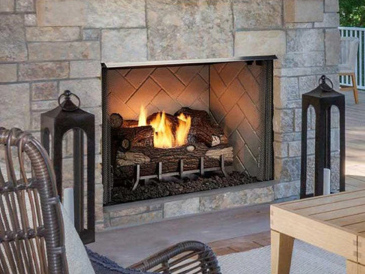 Majestic Vesper 36" Traditional Outdoor Vent Free Gas Fireplace with Traditional Stacked Refractory