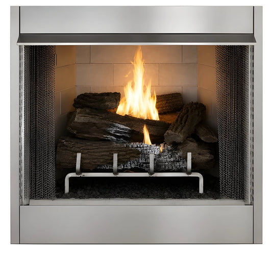 Superior VRE4242 42" Outdoor White Vent-Free Gas Fireplace with White Herringbone