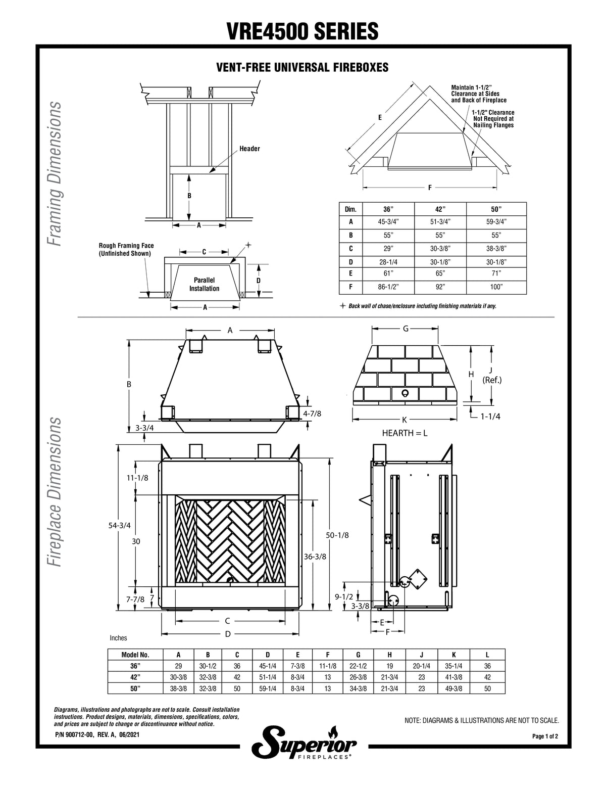 Superior VRE4550 50" Outdoor Vent Free Firebox with Grey Stacked Refractory