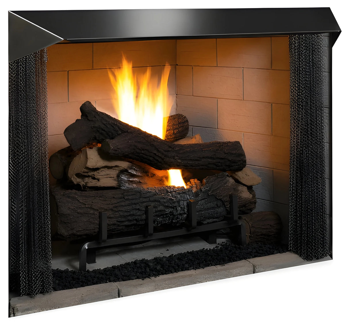 Superior VRE4550 50" Outdoor Vent Free Firebox with Grey Stacked Refractory
