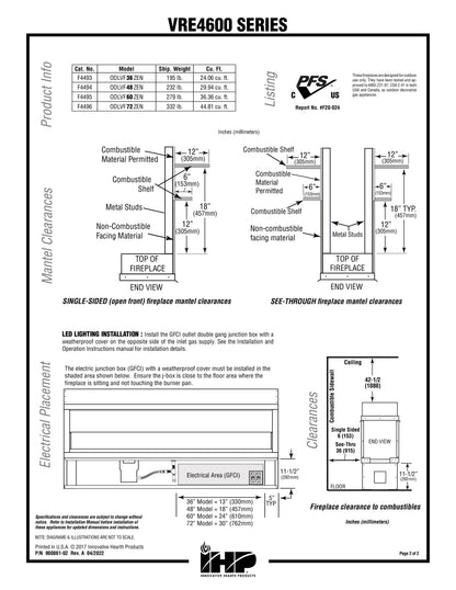 Superior VRE4636 36" Vent Free Linear Outdoor Fireplace with Electronic Valve
