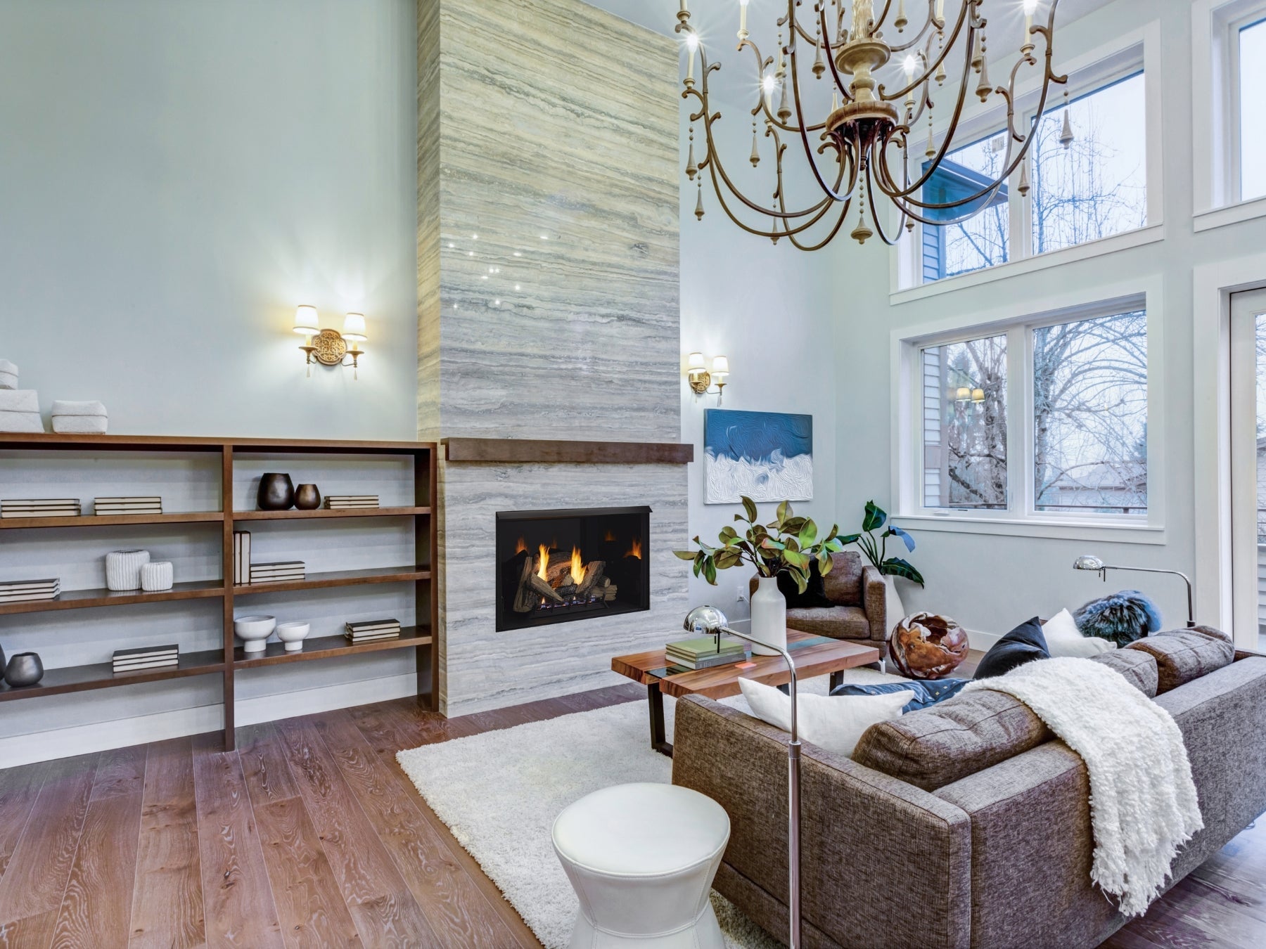 Monessen Lo-Rider 36" Circulating Clean Face Gas Firebox Multi-tonal Brown Traditional panels