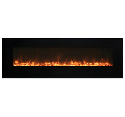 Amantii Panorama Glass Surround 88 Inch Wall Mount Electric Indoor/Outdoor Fireplace