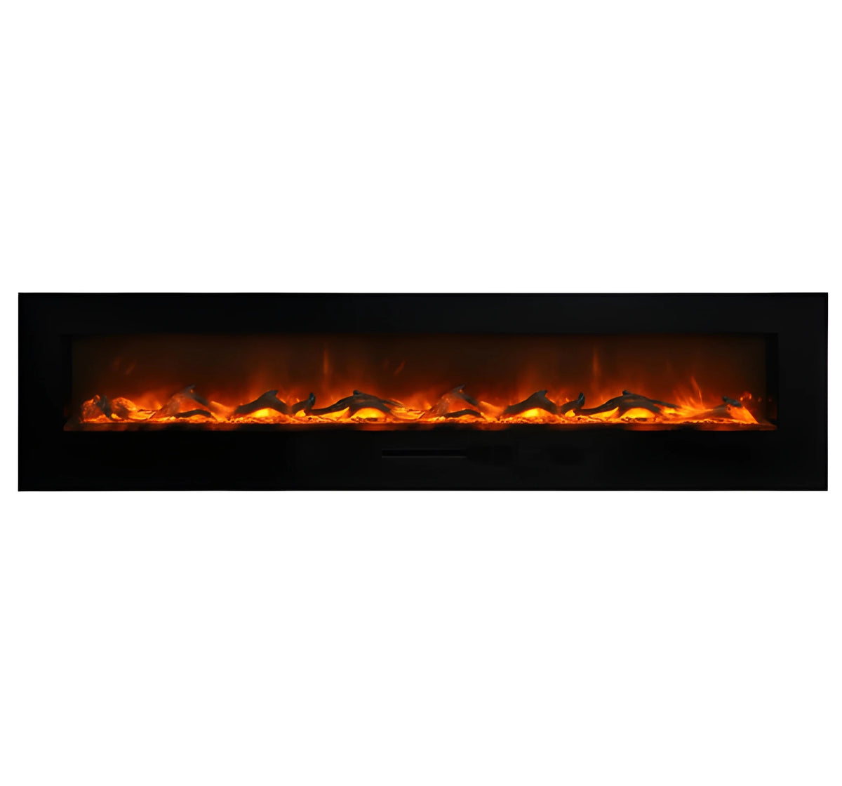Amantii Panorama Glass Surround 88 Inch Wall Mount Electric Indoor/Outdoor Fireplace