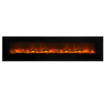 Amantii Panorama Glass Surround 88 Inch Wall Mount Electric Indoor/Outdoor Fireplace