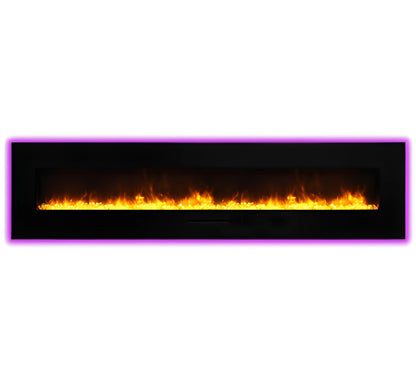 Amantii Panorama Glass Surround 88 Inch Wall Mount Electric Indoor/Outdoor Fireplace