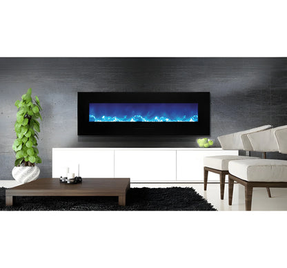 Amantii Panorama Glass Surround 88 Inch Wall Mount Electric Indoor/Outdoor Fireplace